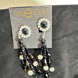 Black and Silver Dangle Earrings